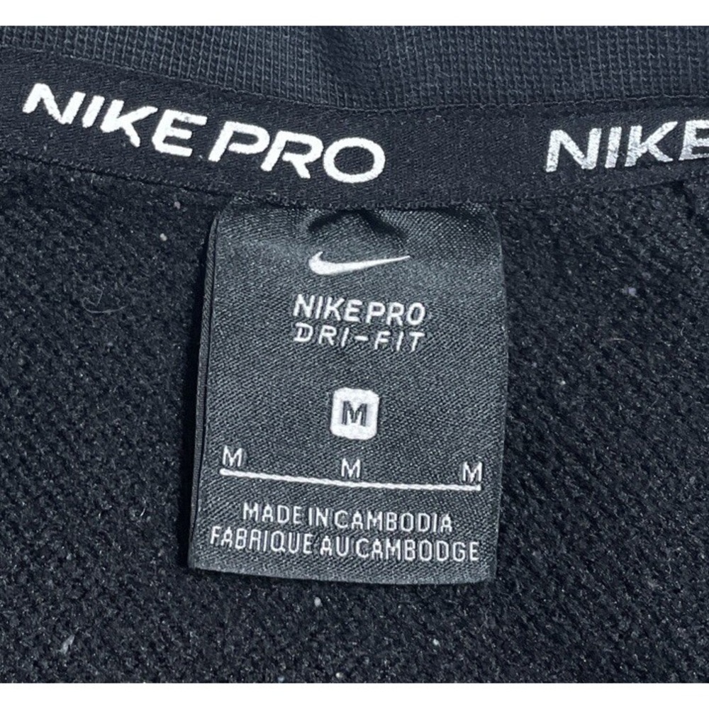 Nike Pro Sweatshirt Womens Medium Black Cropped Dri-Fit Pullover Athleisure - Picture 3 of 8